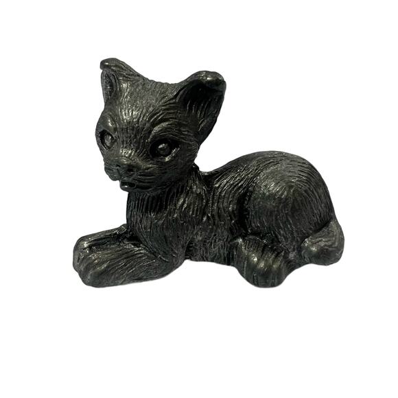 4 Cat Figurines Collectible Pewter Metalware - Picture 8 of 14